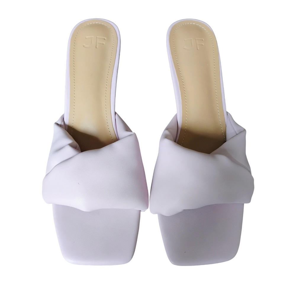 JF Caroline Lavender Square Toe Twisted Slide Heels Women US 8.5